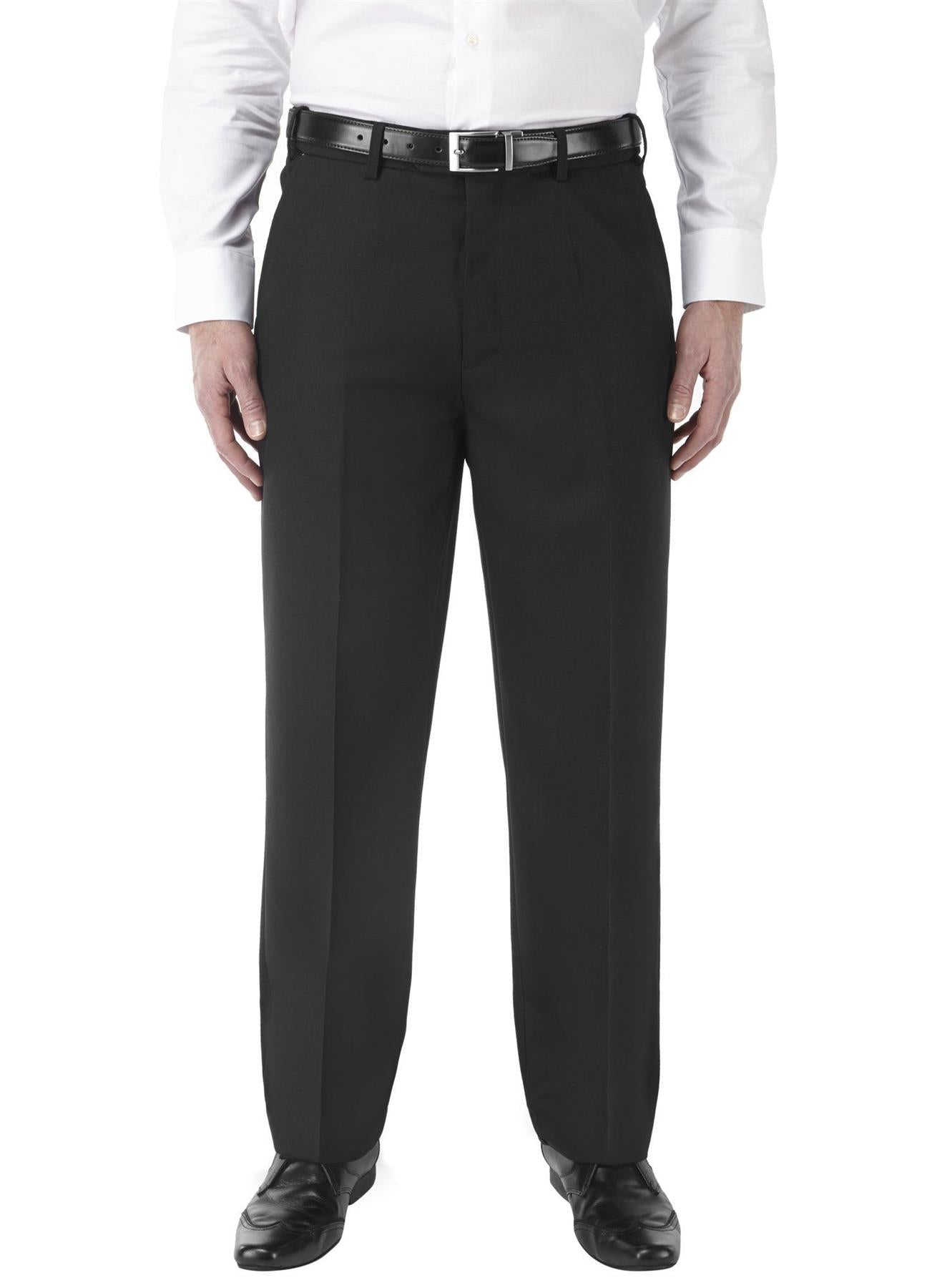 SKOPES Mens Extra Tall Wool Blend Formal Trousers in Black (Wexford)