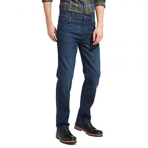 Wrangler Mens Texas Stretch Theodolite Cold Ready Blue Jeans (Dark Heat) Waist 34 - 46