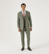 Skopes Men's Jude Waist Coat Herringbone in Sage 34 to 62 Regular