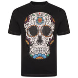 KAM Mens Plus Size Coloured Skull Print Tee in 3 Colour Options 2XL to 8XL