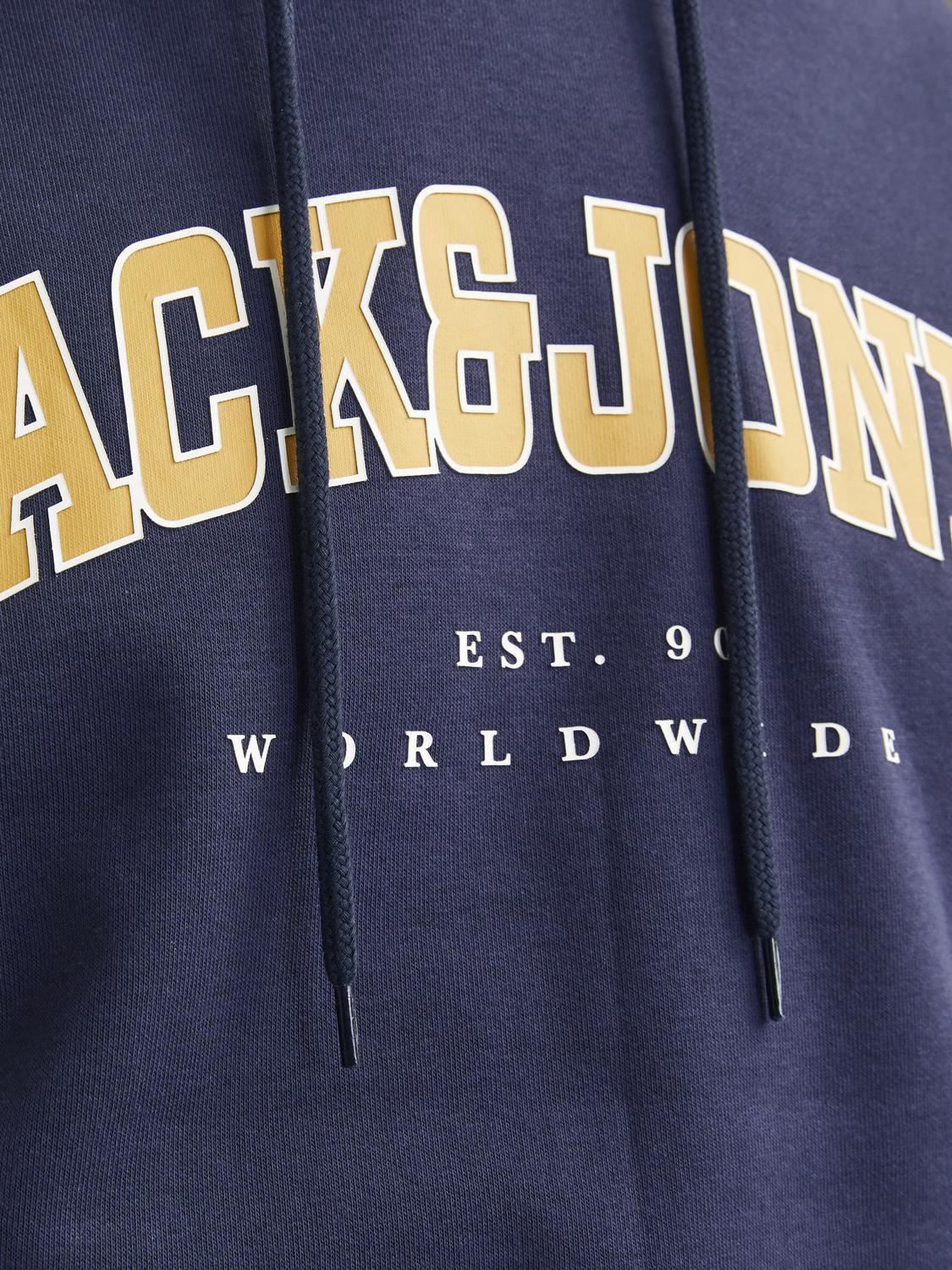 Jack & Jones Sweatshirt Hoodie For Men (JJECALEB VARSITY) in 5 Colours, L-XL