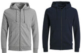Jack & Jones Sweatshirt Zip Hoodie For Men (JJEBASIC) in 3 Colours, L-XL