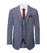 Skopes Tailored Fit Herringbone Suit Jacket Jude in Blue 34 to 62 Short to Long