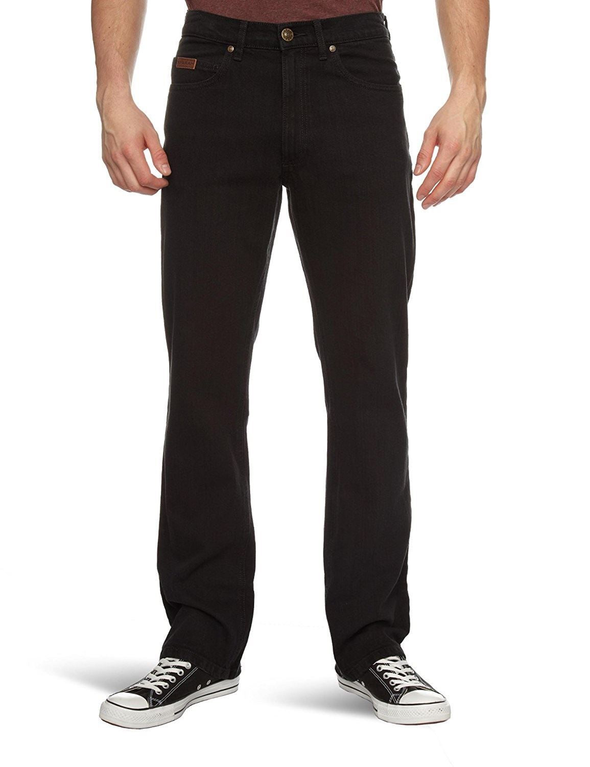FARAH STRAIGHT CUT WIDER FIT STRETCH PREMIUM DENIM IN BLACK SIZE 50-64