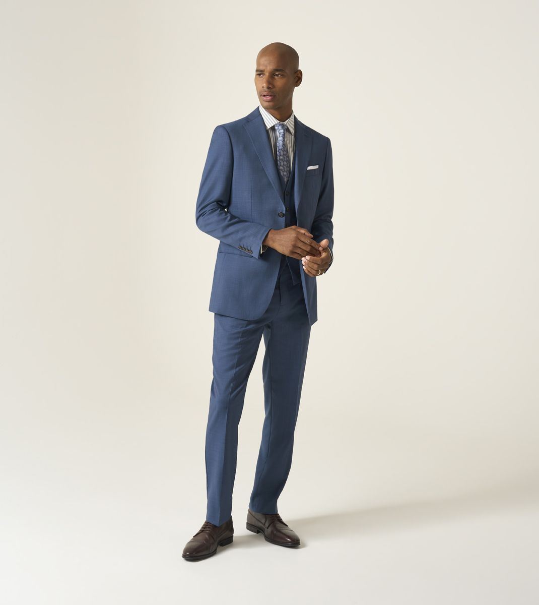 Skopes Remo Wool Rich Suit Tailored Fit Trouser For Men ins Blue, 30W-58W