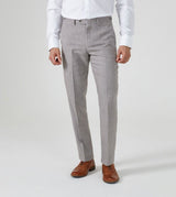 Skopes Men's Tailored Fit Suit Trouser Jude  Herringbone in Stone Waist 32 to 56
