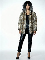 Original Vintage 1990's Tiger Print Faux Fur Coat UK 8 - 12