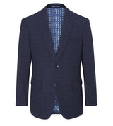 Skopes Hepworth Suit Tailored Fit Jacket For Men in Navy Blue Mini Check, 36S to 62L
