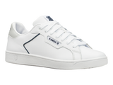 K-Swiss Mens Clean Court Leather Sneakers in White/Black/Cowhide