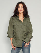 Party Back Shirt - Black Sequin - Khaki
