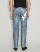 'Love Will Tear Us Apart' Jeans in Light Blue