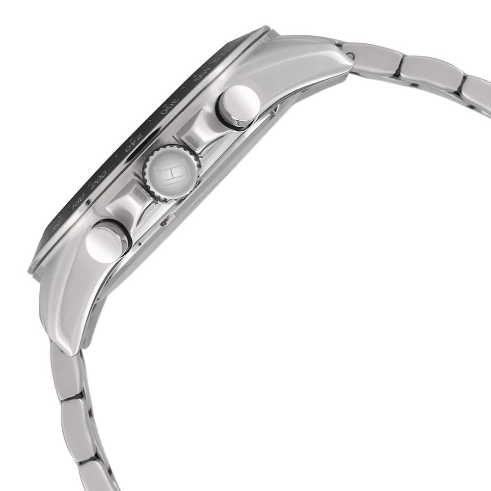 Tommy Hilfiger Men’s Watch Stainless Steel Silver Strap With Black Dial 1791104