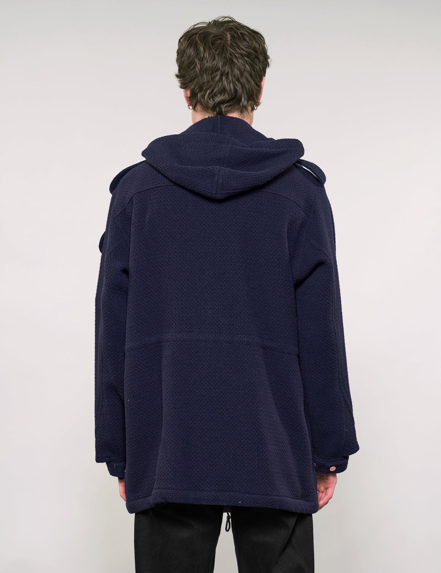 IMMORTAL Hooded Parka - Navy Waffle Texture