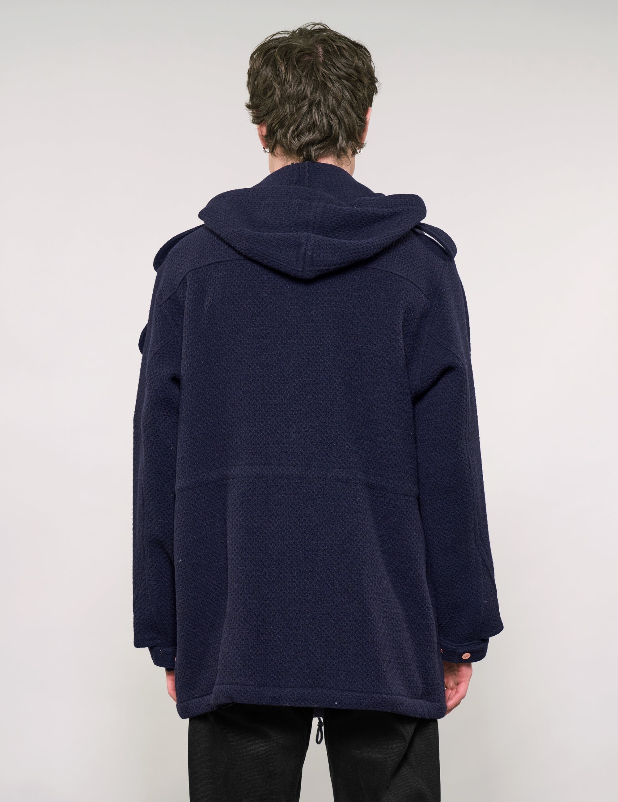 IMMORTAL Hooded Parka - Navy Waffle Texture