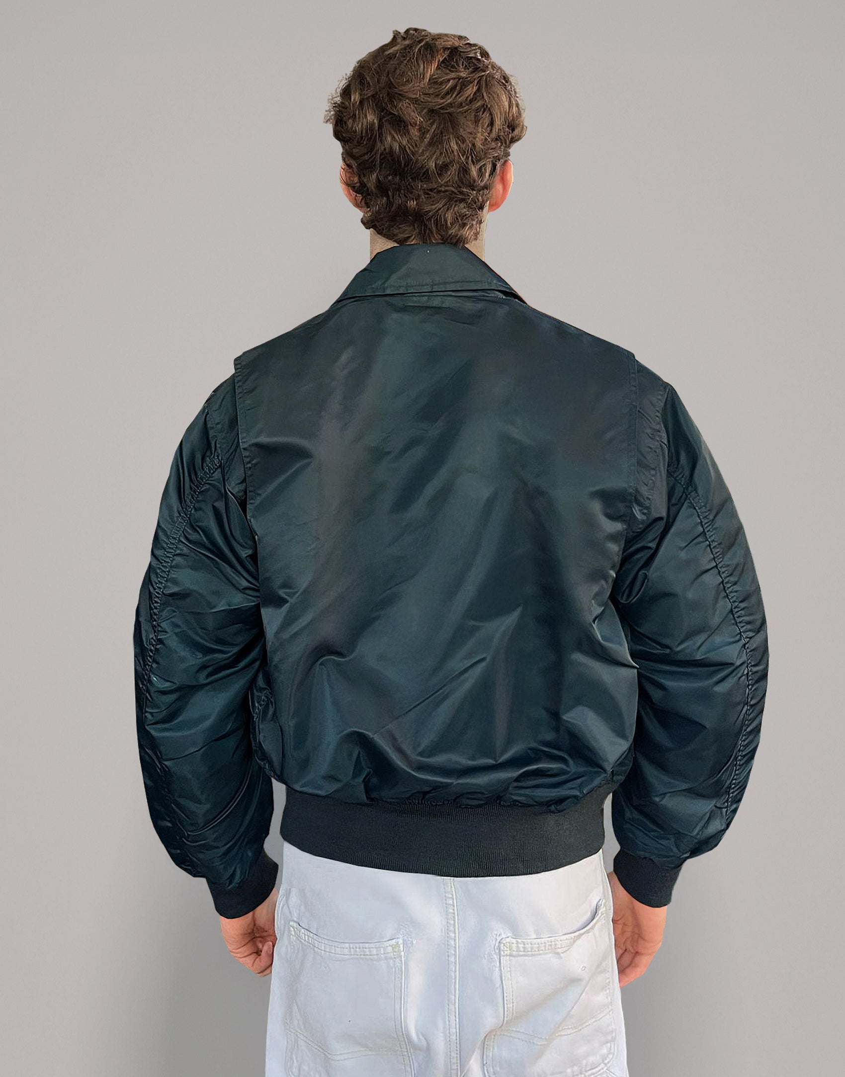 MA-2 Light Weight Collared Bomber Jacket in Navy