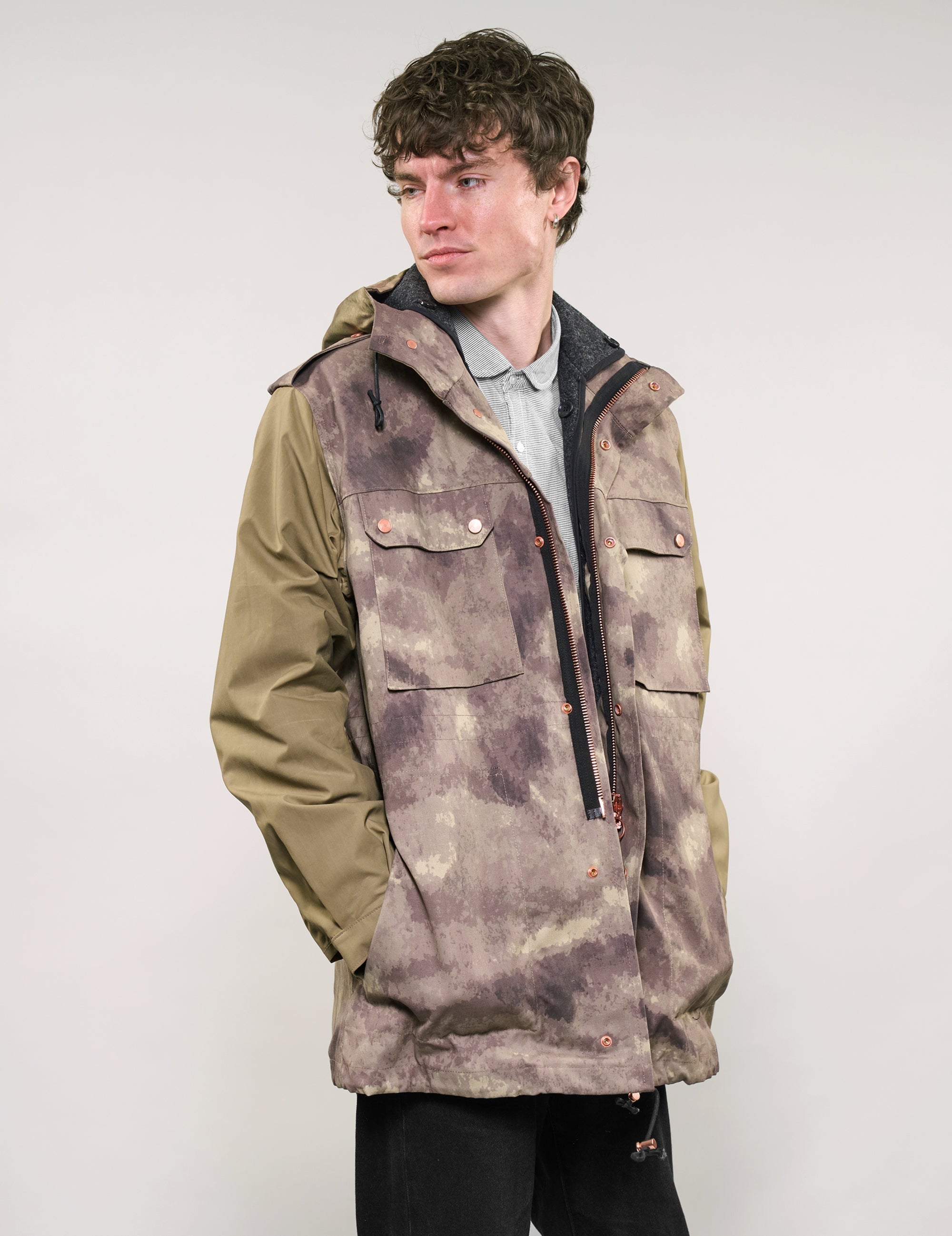 IMMORTAL Hooded Desert Parka in Camo & Khaki