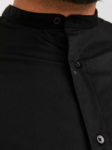 Jack & Jones Plus (12245367) Grandad Long Sleeve Plain Shirt in 3 Colour Options 1XL to 6XL