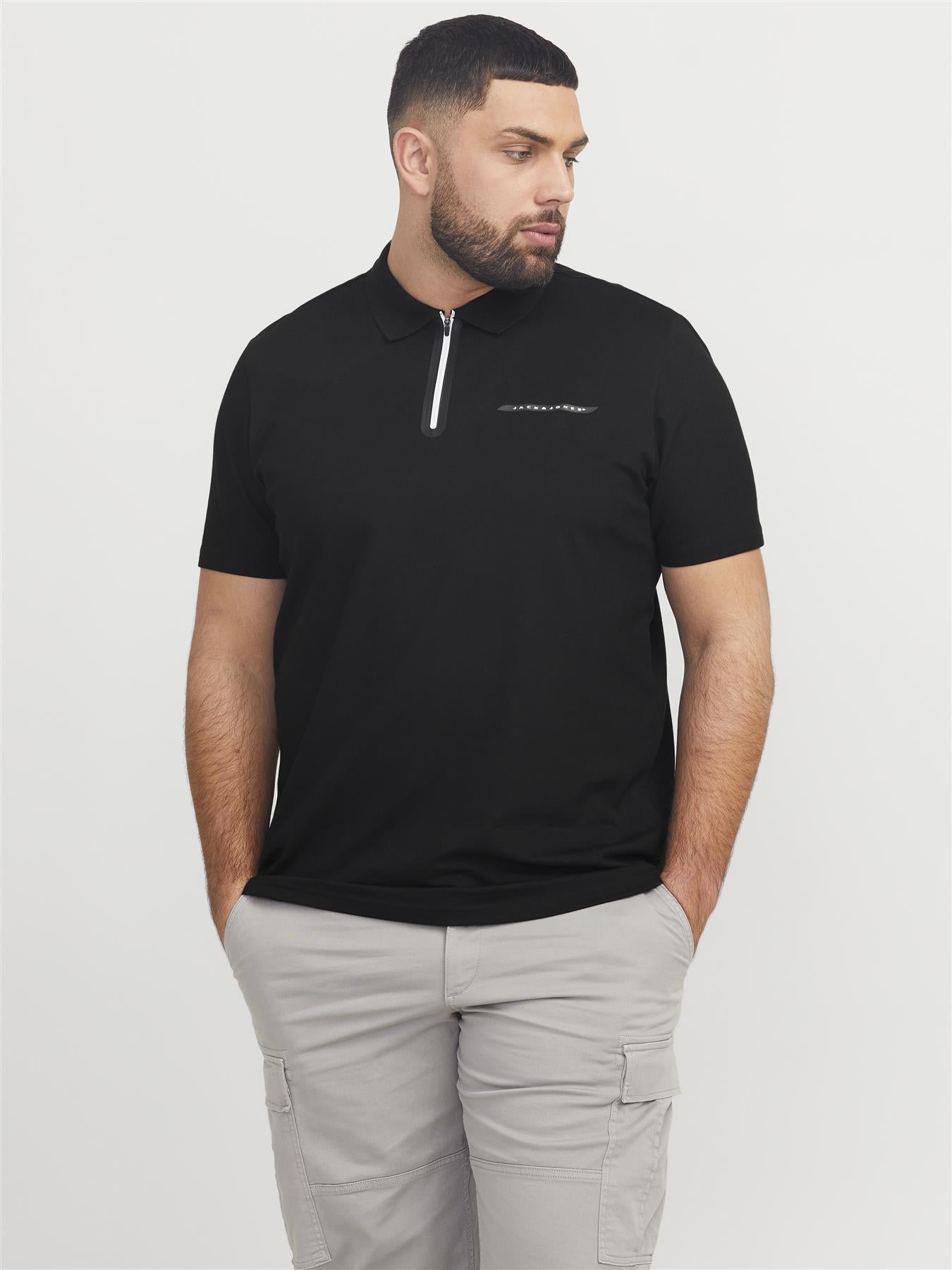 Jack & Jones Short Sleeves Polo Shirt For Men (JCOFUSION PIQUE) in 3 Colours, 4XL-7XL