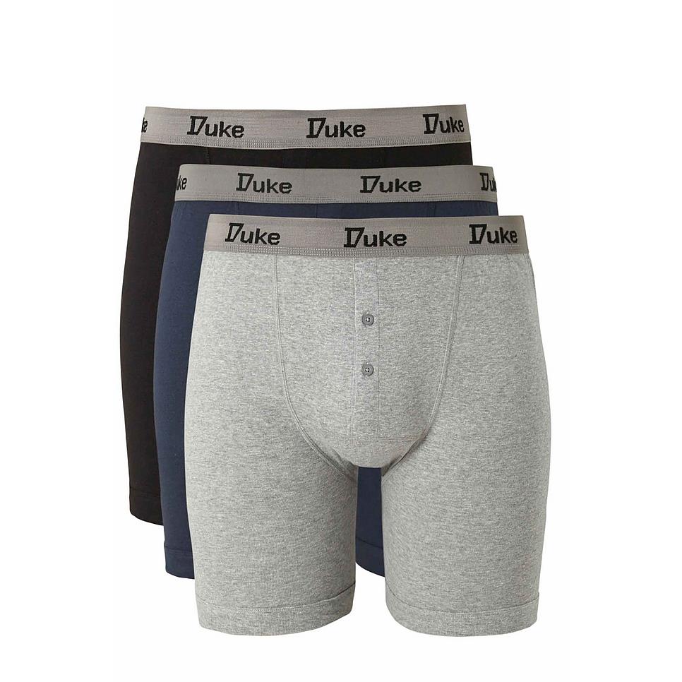 Mens Big Size 3 Pack Jersey Button Fly Boxer Shorts by Duke London