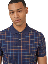 Ben Sherman Men's Plus Size Tattersall Check Polo Marine 2XL-5XL
