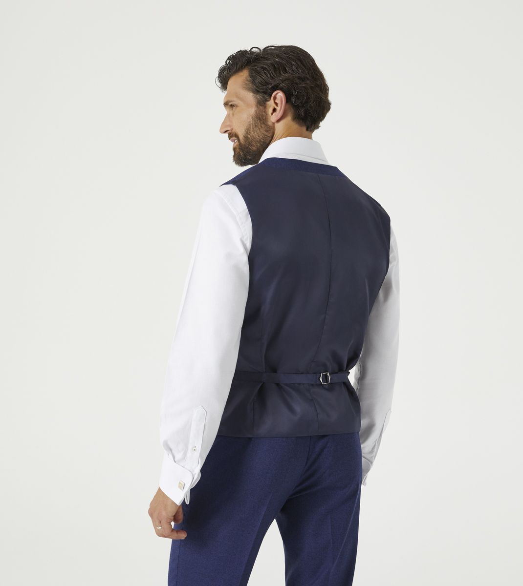 Skopes Jodrell Suit Waistcoat For Men in Navy Blue Marl Tweed Effect, 36R to 62R