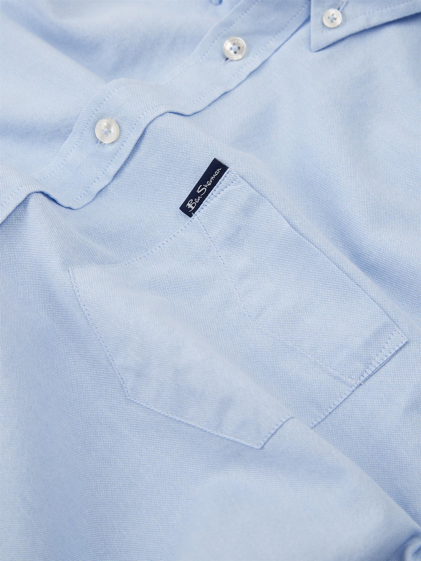 Ben Sherman Mens Big Size Short Sleeve Organic Cotton Oxford Shirt (65095) 2XL-5XL, 4 Colours
