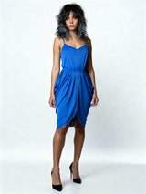 Original 1970's Vintage Electric Blue Disco Dress UK 6 - 8