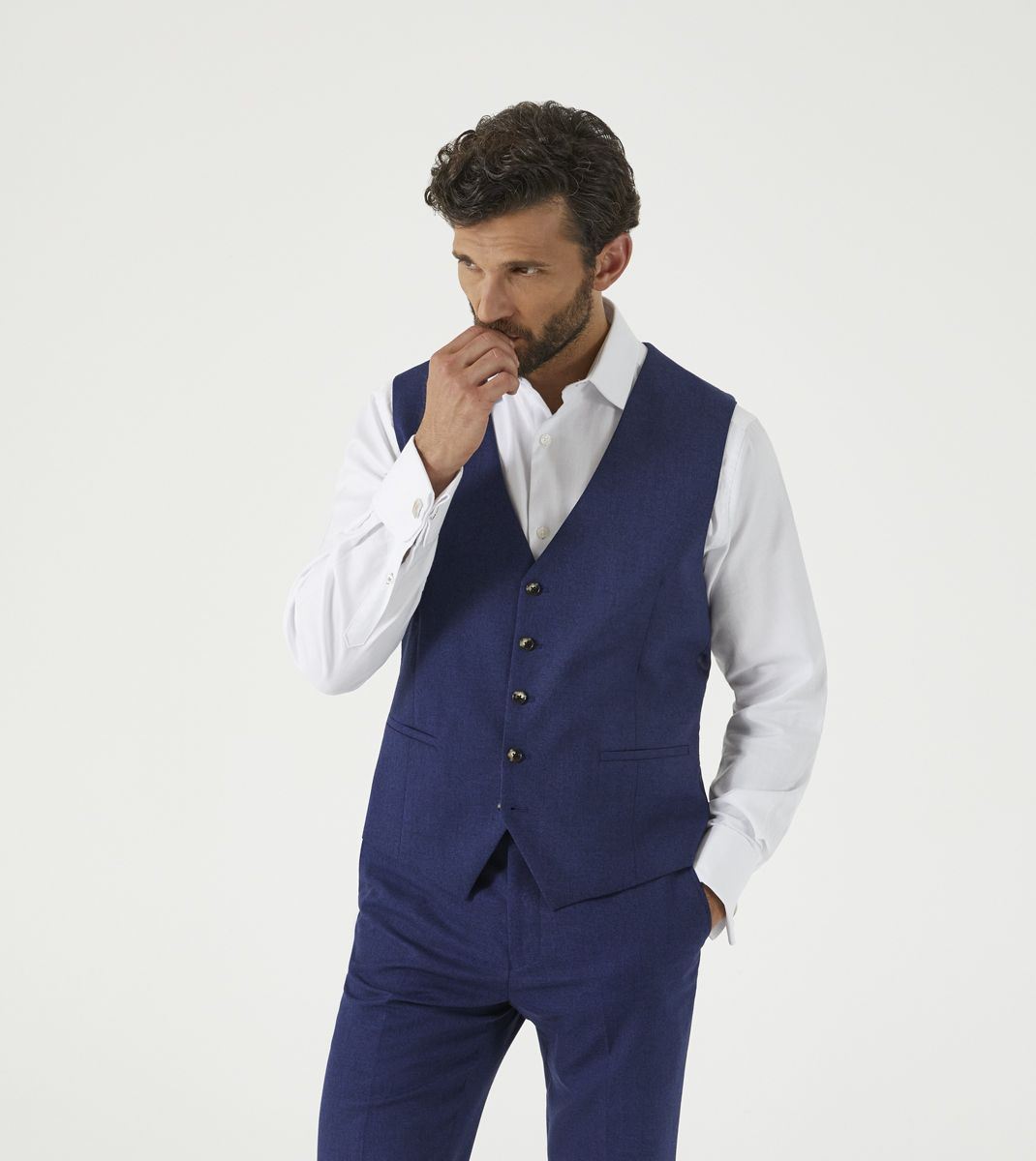 Skopes Jodrell Suit Waistcoat For Men in Navy Blue Marl Tweed Effect, 36R to 62R