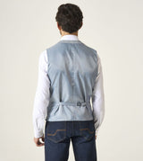 Skopes Aspen Waistcoat For Men in Blue Check Puppytooth, 34R-62R