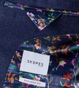 Skopes Tailored Fit  Herringbone Suit Jacket in Navy Size 34 to 62