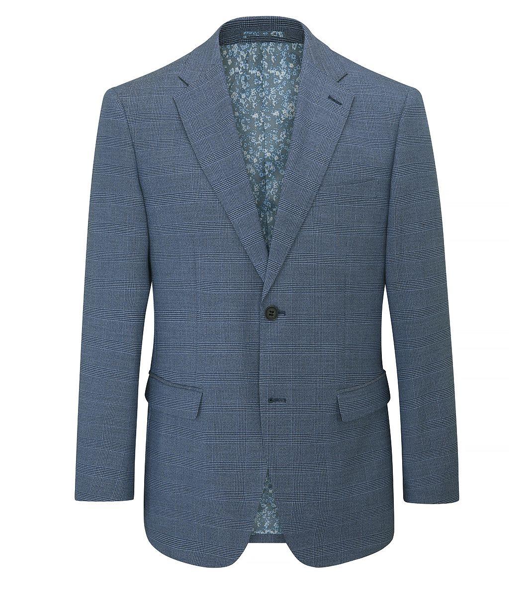 Skopes Tailored Fit Anthony Suit Jacket For Men in Blue Check, 36S-62L