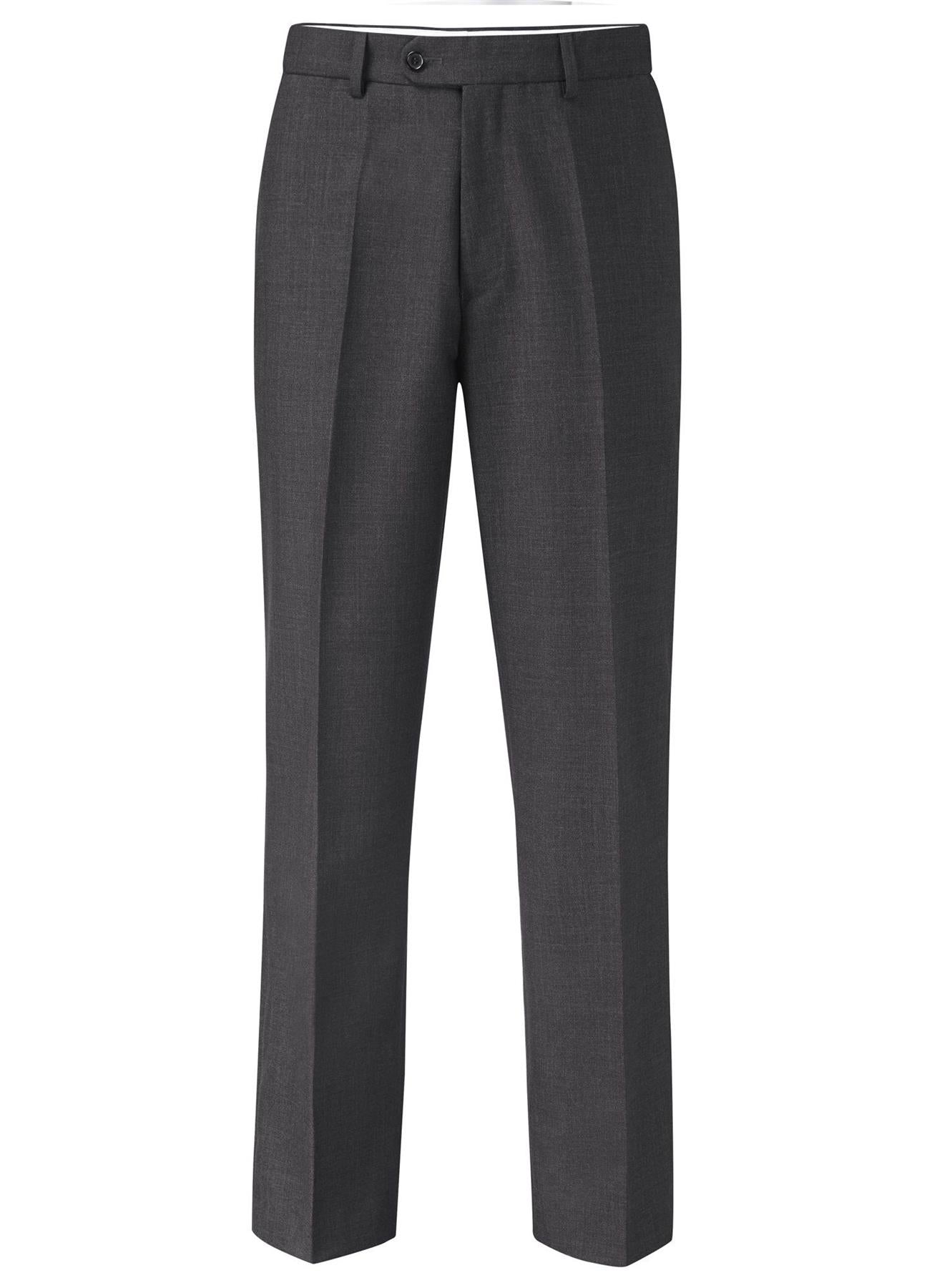 SKOPES Mens Extra Tall Wool Blend Formal Trousers in Charcoal (Wexford)