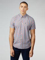 Ben Sherman Signature House Check Short Sleeve Shirt For Mens (0059144) in Pale Blue, 2XL-5XL