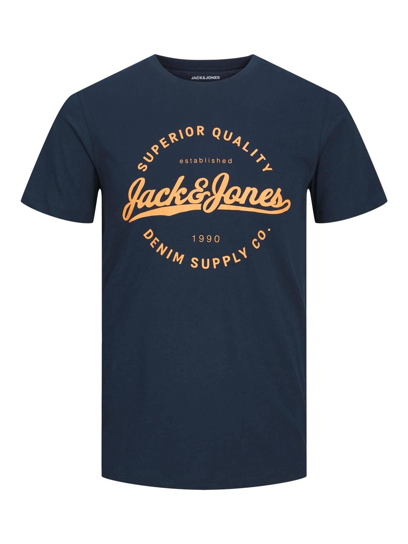 Jack & Jones Plus (12245505) JJSTANLI Crew Neck T-Shirt in 3 Colour Options 1XL to 6XL