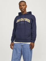 Jack & Jones Sweatshirt Hoodie For Men (JJECALEB VARSITY) in 5 Colours, L-XL