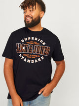 JACK & JONES Plus Size Short Sleeve Brand Logo T-Shirt for Men in 2 Colours, 2XL-6XL