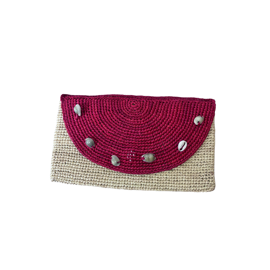 Shell Pouch Raffia