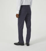 Skopes Thoresby Ultimate Comfort Suit Tailored Trousers For Men in Navy Blue/Grey Check, 30W to 58W