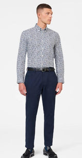 Ben Sherman Ditsy Floral Print Shirt for Mens 0074125IL in White, 2XL-5XL