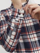 Jack & Jones Long Sleeves Check Shirt For Men (JJECLASSIC AUTUMN) in Hawaiian Sunset, L-XL