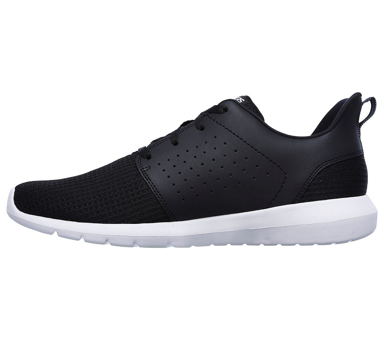 SKECHERS Men's Foreflex lace up athletic walking and training sneaker in Black/White