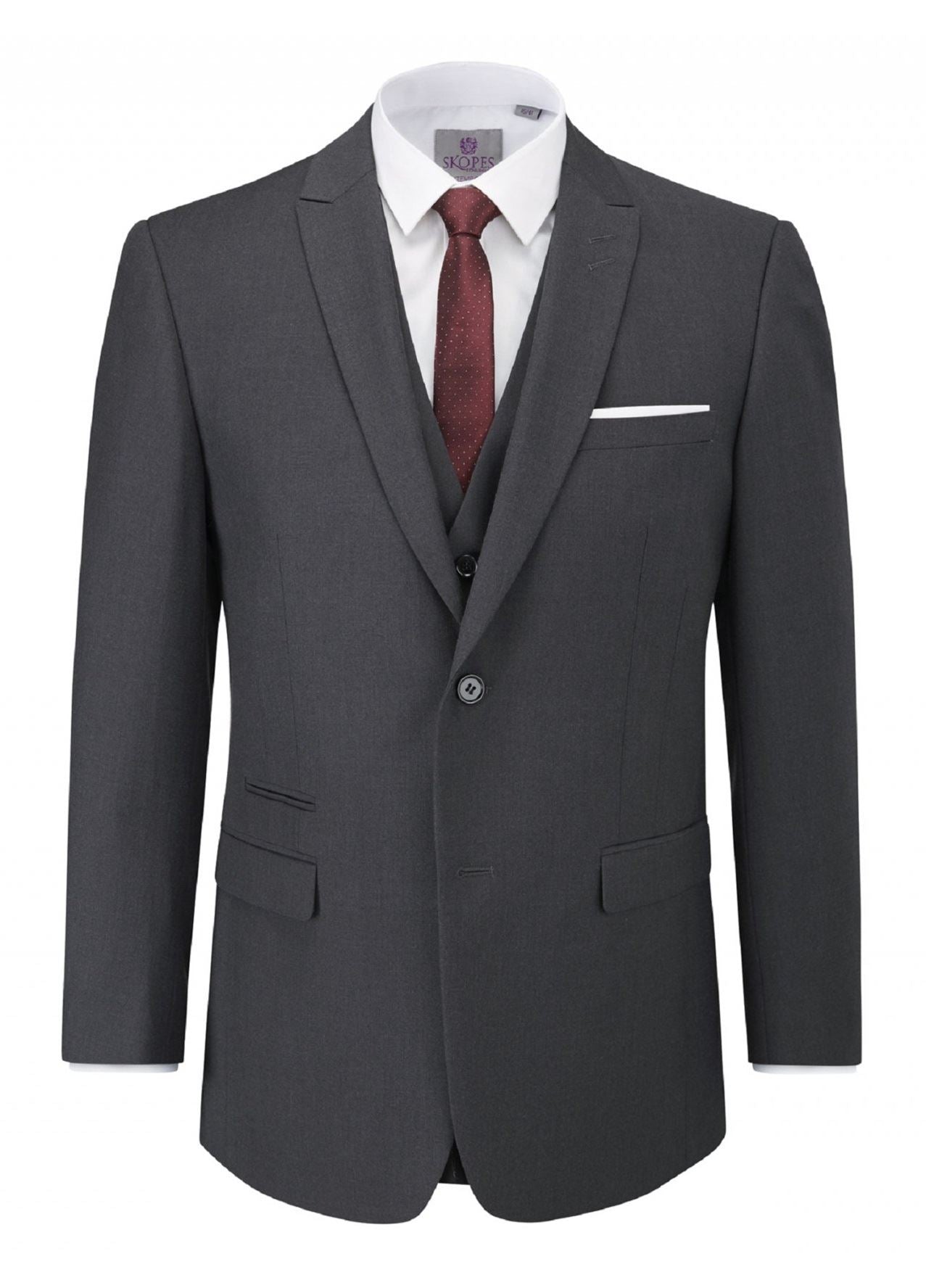 SKOPES MADRID JKT CHARCOAL SUPERFINE TWILL