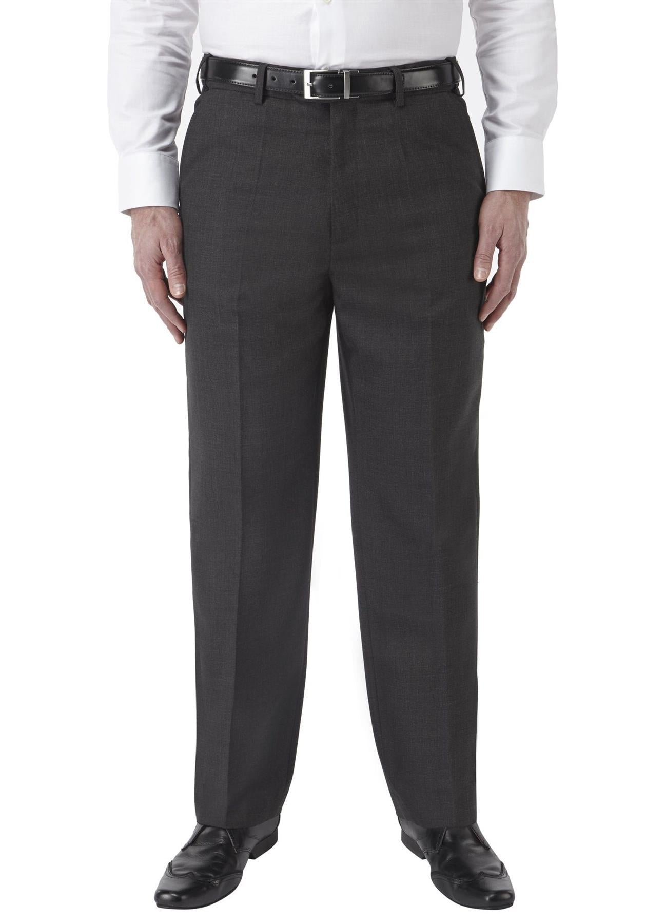 SKOPES Mens Extra Tall Wool Blend Formal Trousers in Charcoal (Wexford)