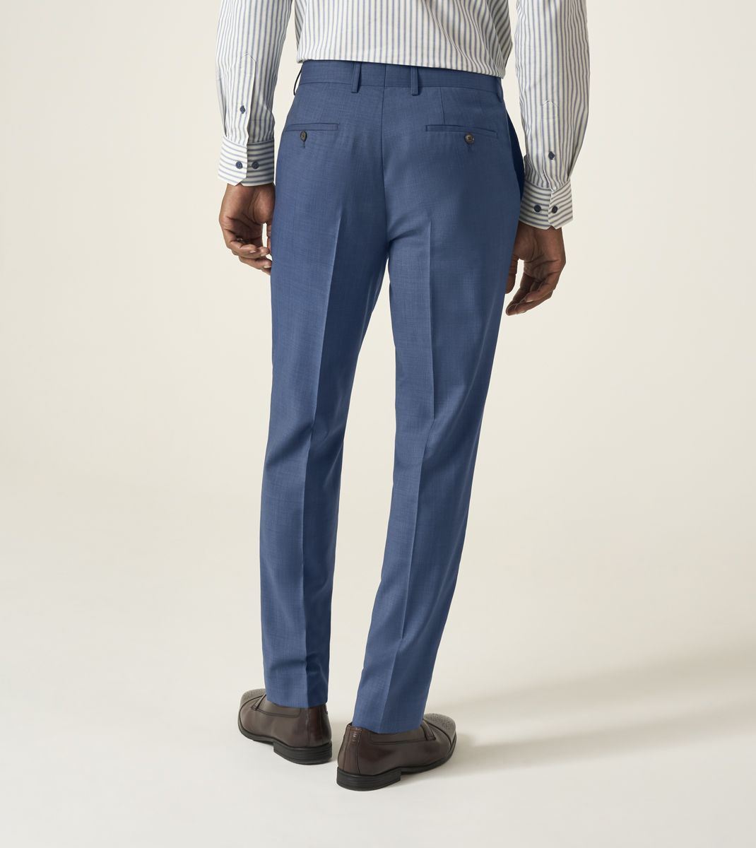 Skopes Remo Wool Rich Suit Tailored Fit Trouser For Men ins Blue, 30W-58W