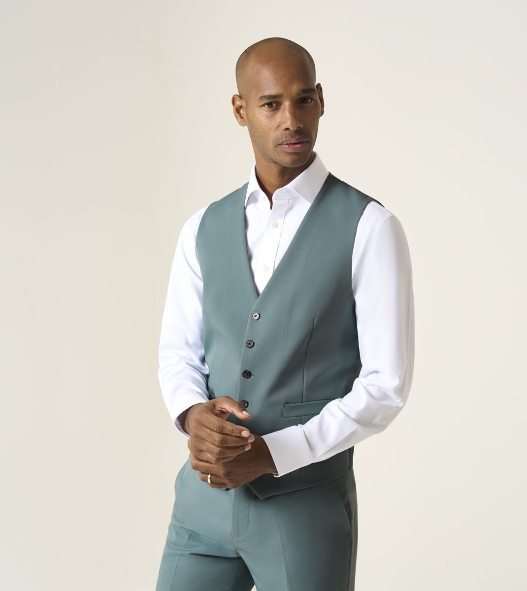 Skopes Beckett Suit Waistcoat For Men in Mint Green, 36R-62R