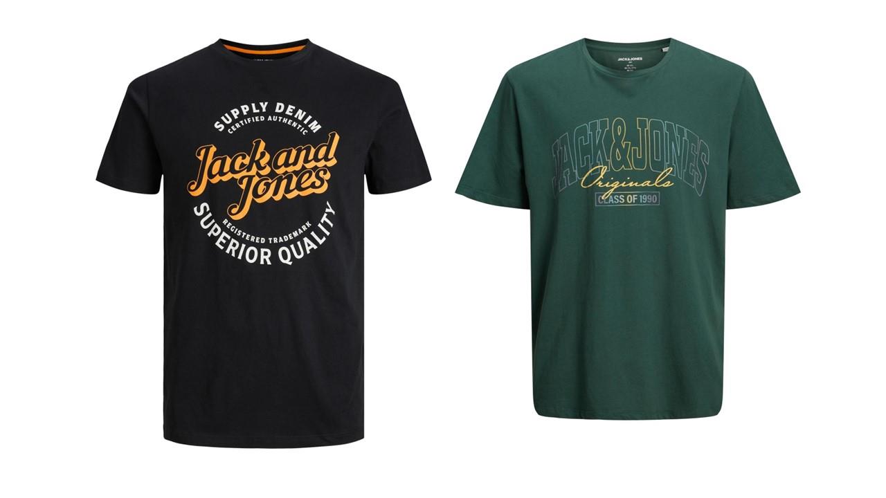 Jack & Jones Twin Pack Short Sleeve Printed Tee Size 1XL