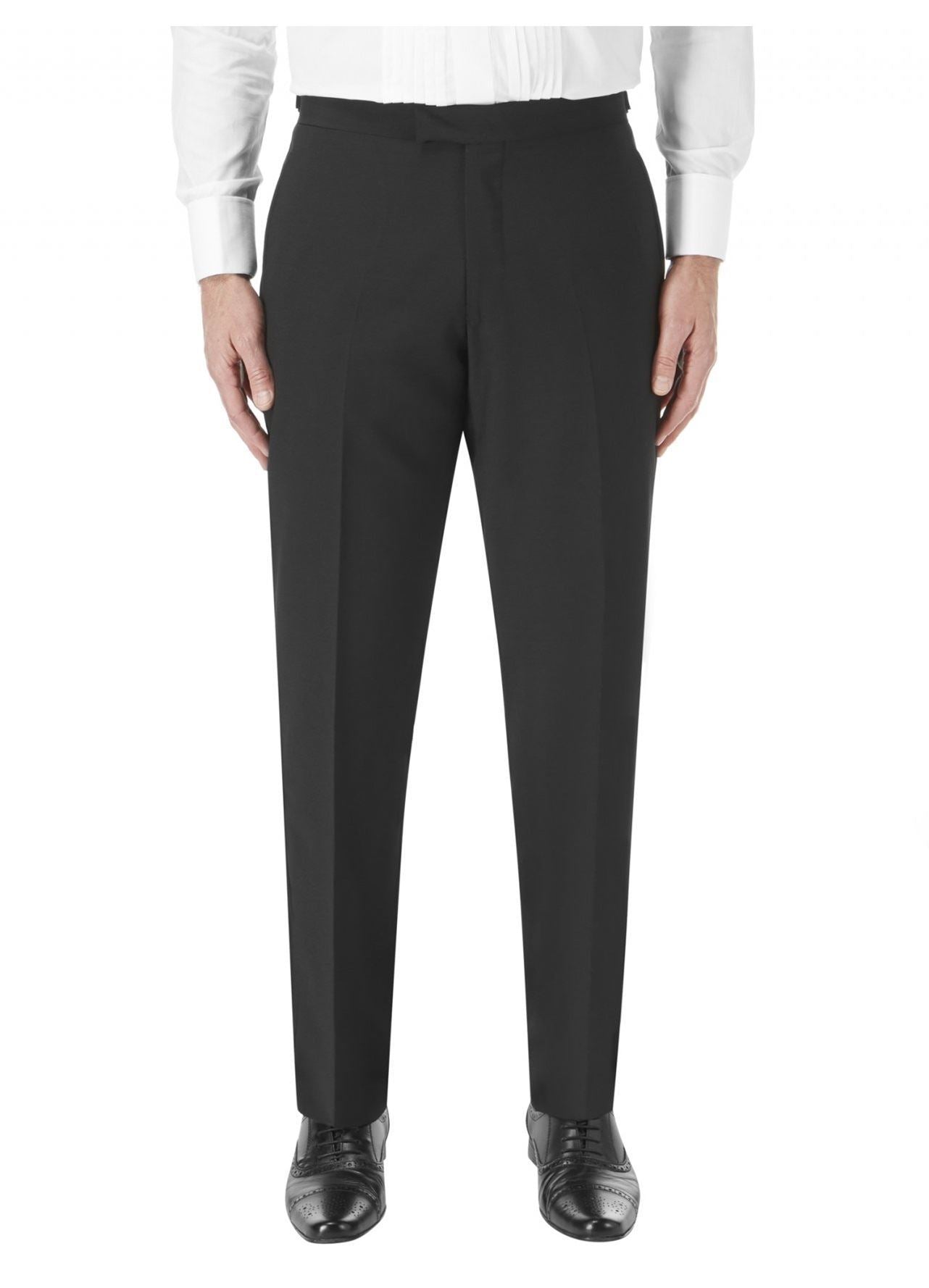 SKOPES Classic Fit Wool Blend Latimer Dinner Suit Trousers in Black in Size 34 To 62