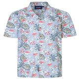 Espionage Mens Big Size Short Sleeve Leaf Print Shirt in 2XL-8XL