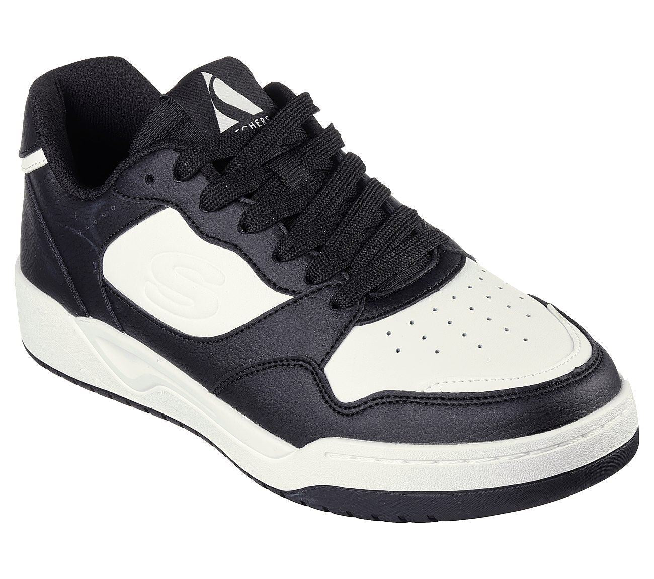 Skechers Men Trainer Shoes - Koopa - Volley Low Varsity in Black/White, 3-13