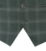 Skopes Parker Suit Waistcoat For Men in Green Check, 34R-62R
